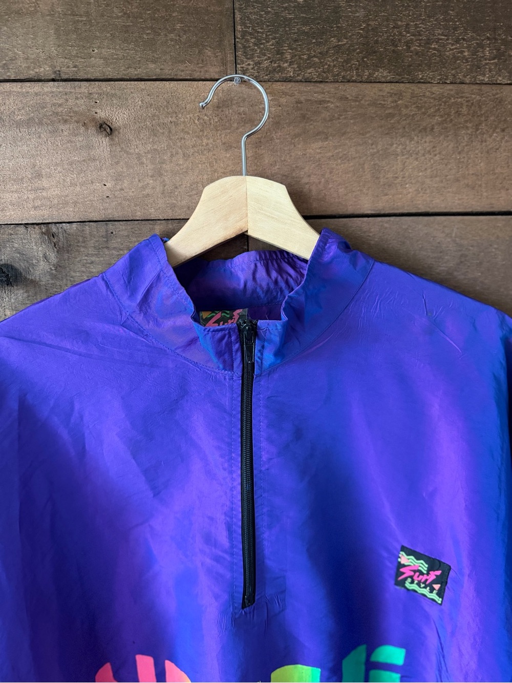 Vintage 90s Surf Style Interplanetary Body Gear Windbreaker Half Zip Jacket USA - Picture 9 of 12